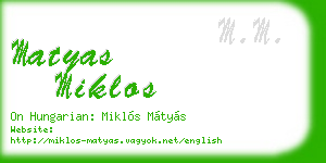 matyas miklos business card